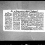 Zeitungsartikel von Mitgliedern des Instituts für Philosophie, der Kritik an den vermittelten Auffassungen von Ernst Bloch übt, LVZ 10.04.1957 │PA 322 Bl. 112 UAL