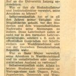Erklärung des Instituts für Deutsche Literaturgeschichte über die Republikflucht Hans Mayers, Artikel LVZ vom 4. September 1963 | UAL PA 0726 Bl. 297